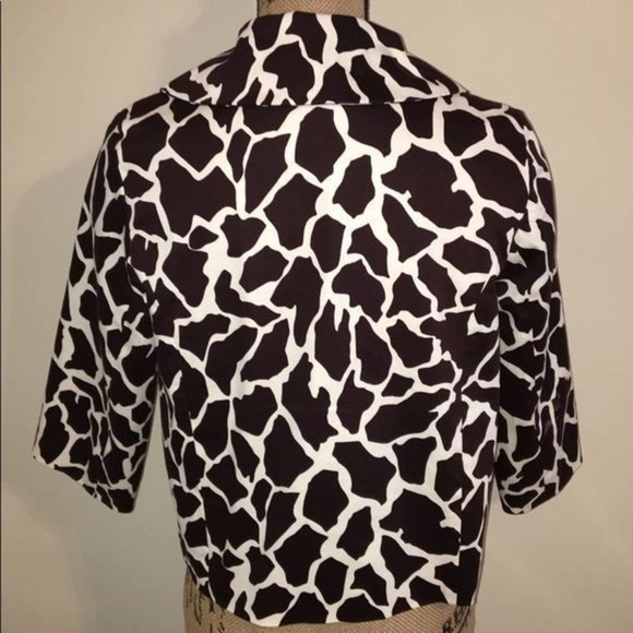 Moka Sport Animal Print Jacket Brown Cream S EUC - Picture 3 of 7